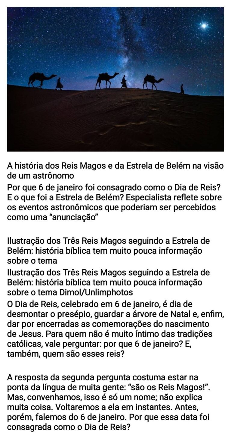 A História Dos Reis Magos E Da Estrela De Belém Joluso 